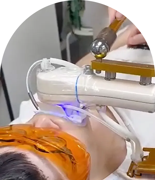 高出力パルス青色LED照射